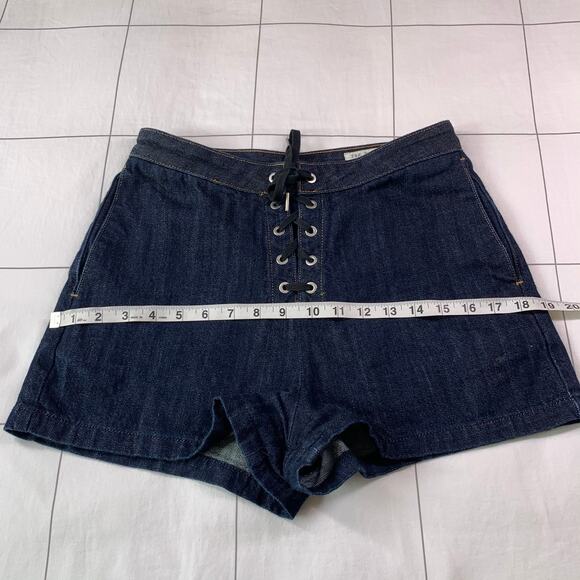 Rag & Bone Shorts Womens 26 Blue Resin Lace Up Denim Dark Wash Casual Comfort - Picture 8 of 11